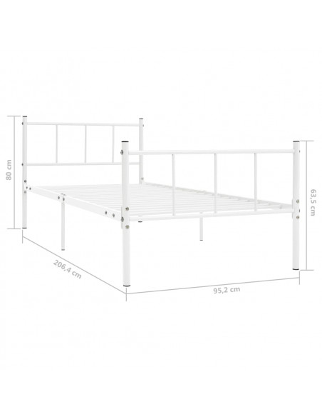 Giroletto Bianco in Metallo 90x200 cm