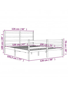 Giroletto Bianco Legno Massello di Pino 120x190cm Small Double