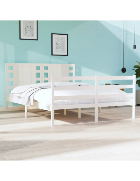 Giroletto Bianco Legno Massello di Pino 120x190cm Small Double