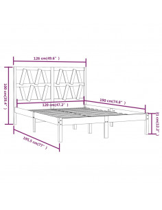 Giroletto Bianco Legno Massello di Pino 120x190cm Small Double