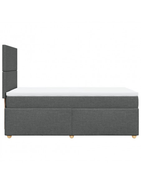 Giroletto a Molle con Materasso Grigio Scuro 100x200 cm Tessuto