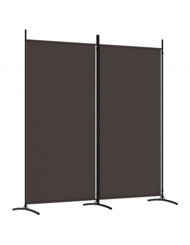Divisorio a 2 Pannelli Marrone 175x180 cm in Tessuto