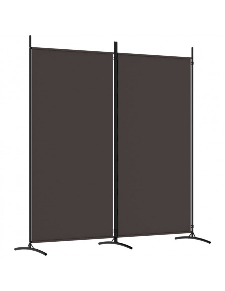 Divisorio a 2 Pannelli Marrone 175x180 cm in Tessuto