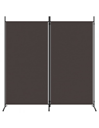 Divisorio a 2 Pannelli Marrone 175x180 cm in Tessuto
