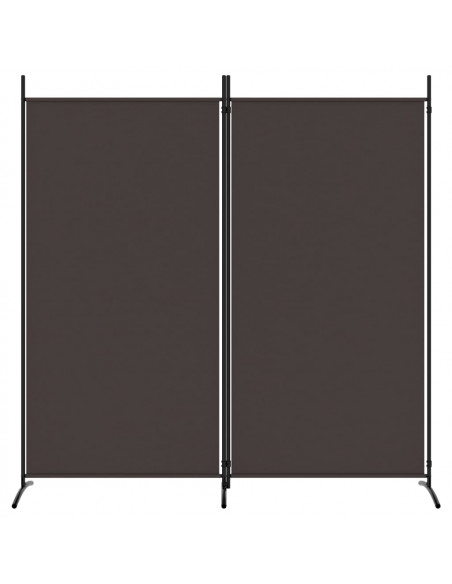 Divisorio a 2 Pannelli Marrone 175x180 cm in Tessuto