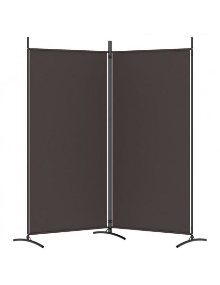 Divisorio a 2 Pannelli Marrone 175x180 cm in Tessuto
