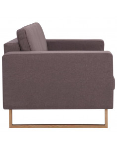 Divano a 2 Posti in Tessuto Grigio Talpa