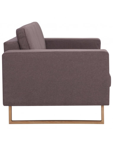 Divano a 2 Posti in Tessuto Grigio Talpa