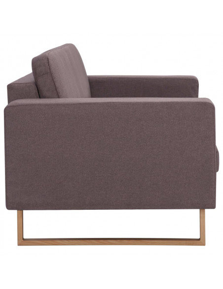 Divano a 2 Posti in Tessuto Grigio Talpa