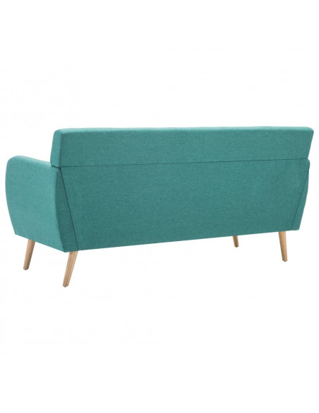 Divano a 3 Posti Rivestito in Tessuto 172x70x82 cm Verde