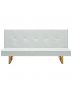 Divano Letto in Finta Pelle Bianco