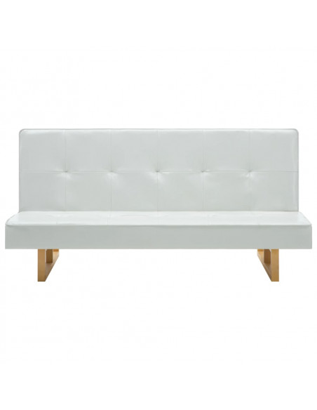 Divano Letto in Finta Pelle Bianco