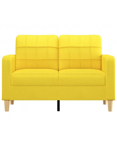 Divano a 2 Posti Giallo Chiaro 120 cm in Tessuto