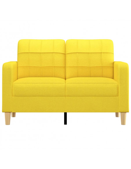 Divano a 2 Posti Giallo Chiaro 120 cm in Tessuto
