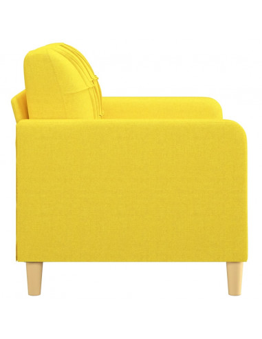 Divano a 2 Posti Giallo Chiaro 120 cm in Tessuto