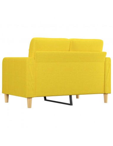 Divano a 2 Posti Giallo Chiaro 120 cm in Tessuto