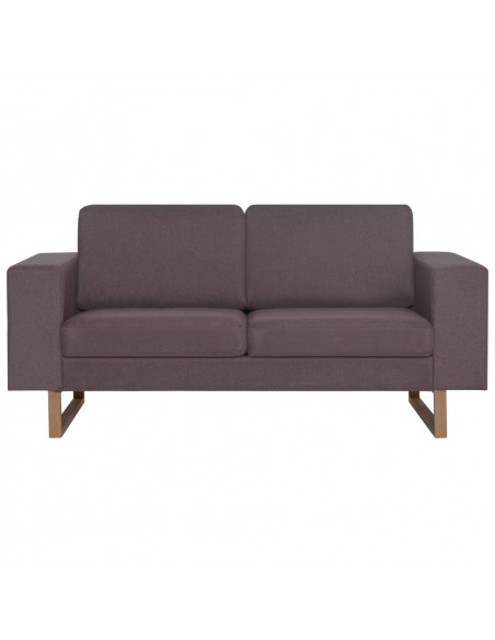 Divano a 2 Posti in Tessuto Grigio Talpa