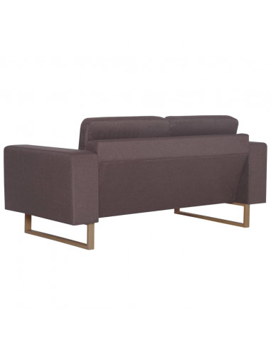 Divano a 2 Posti in Tessuto Grigio Talpa