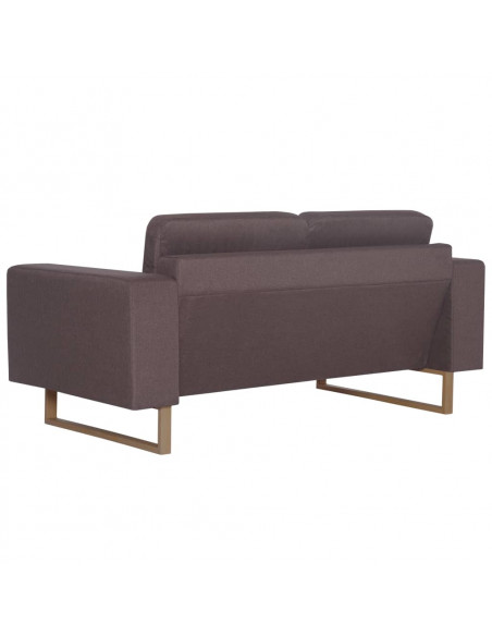 Divano a 2 Posti in Tessuto Grigio Talpa