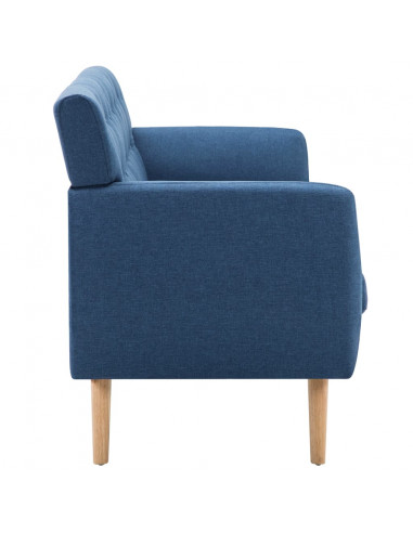 Divano a 3 Posti Rivestito in Tessuto 172x70x82 cm Blu