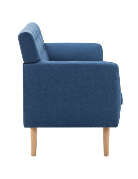 Divano a 3 Posti Rivestito in Tessuto 172x70x82 cm Blu