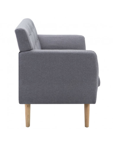 Divano a 3 Posti Rivestito in Tessuto 172x70x82cm Grigio Chiaro