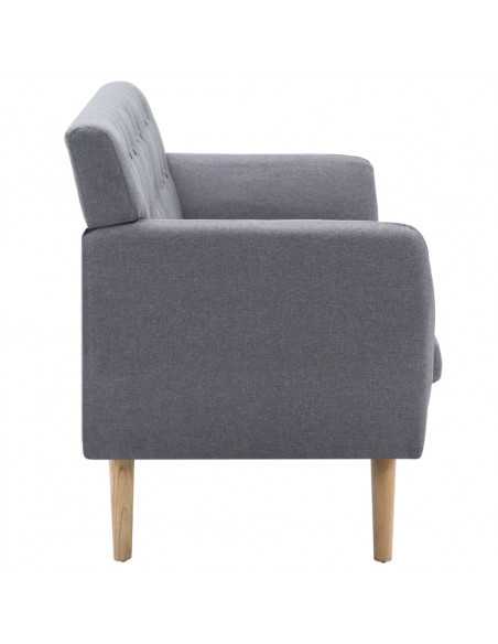 Divano a 3 Posti Rivestito in Tessuto 172x70x82cm Grigio Chiaro