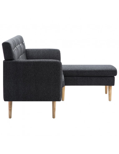 Divano a L Rivestito in Tessuto 171,5x138x81,5 cm Grigio Scuro