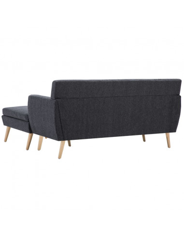 Divano a L Rivestito in Tessuto 171,5x138x81,5 cm Grigio Scuro