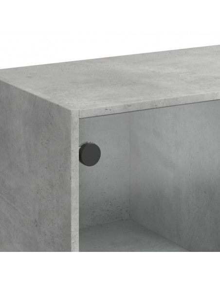 Credenza con Ante Grigio Cemento 68x37x142 cm Legno Multistrato