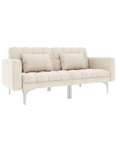 Divano Letto Crema in Tessuto 2