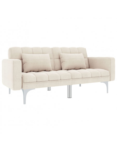 Divano Letto Crema in Tessuto