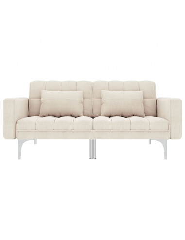 Divano Letto Crema in Tessuto