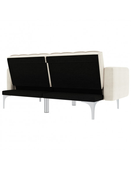 Divano Letto Crema in Tessuto