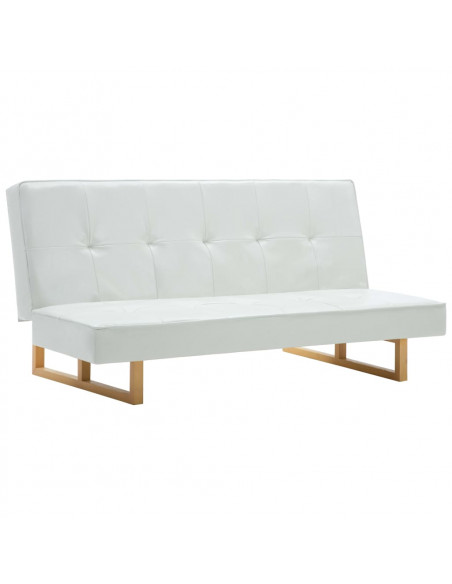 Divano Letto in Finta Pelle Bianco