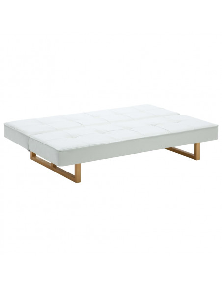 Divano Letto in Finta Pelle Bianco