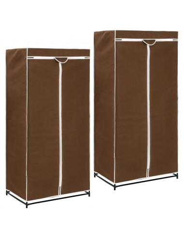 Armadio 2 pz Marrone 75x50x160 cm