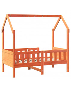 Giroletto Casetta Bambini Marrone Cera 70x140 cm Massello Pino