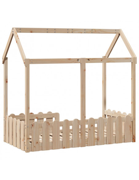 Giroletto Casetta per Bambini 70x140 cm Legno Massello di Pino