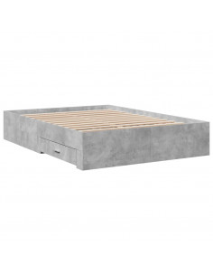 Giroletto Cassetti Grigio Cemento 135x190 cm Legno Multistrato