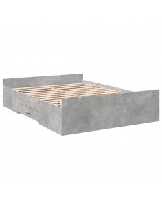 Giroletto Cassetti Grigio Cemento 135x190 cm Legno Multistrato