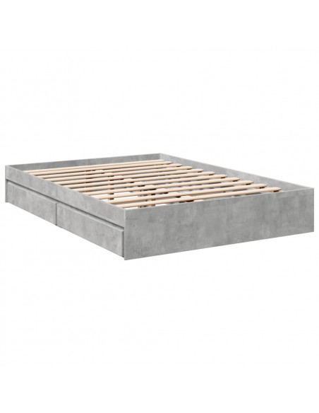 Giroletto Cassetti Grigio Cemento 135x190 cm Legno Multistrato