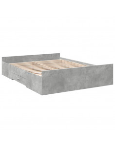 Giroletto Cassetti Grigio Cemento 140x200 cm Legno Multistrato