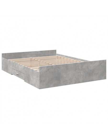 Giroletto Cassetti Grigio Cemento 160x200 cm Legno Multistrato