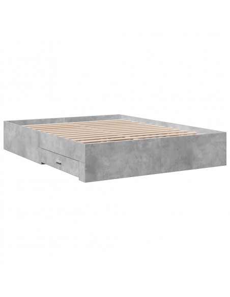 Giroletto Cassetti Grigio Cemento 160x200 cm Legno Multistrato