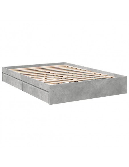 Giroletto Cassetti Grigio Cemento 160x200 cm Legno Multistrato