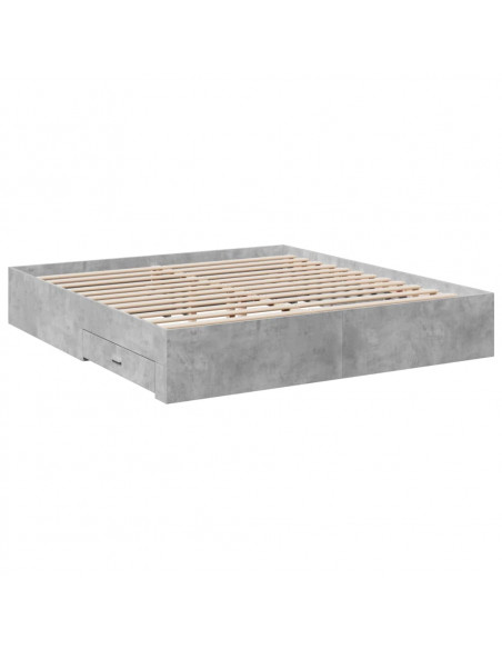 Giroletto Cassetti Grigio Cemento 180x200 cm Legno Multistrato