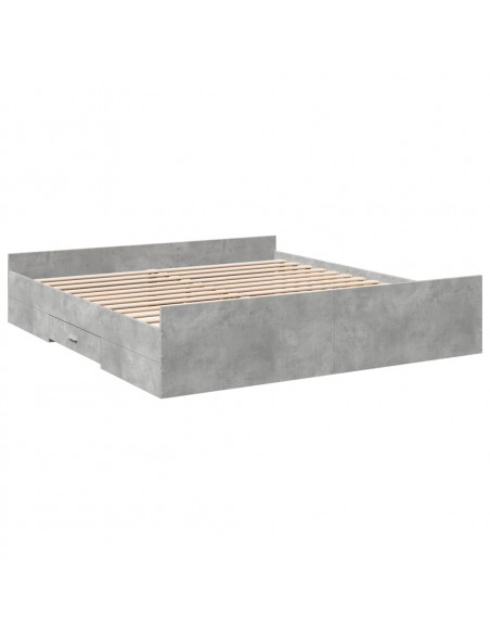 Giroletto Cassetti Grigio Cemento 180x200 cm Legno Multistrato