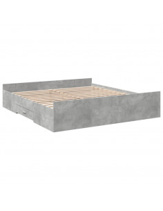 Giroletto Cassetti Grigio Cemento 200x200 cm Legno Multistrato