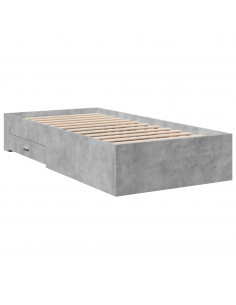 Giroletto Cassetti Grigio Cemento 90x190 cm Legno Multistrato